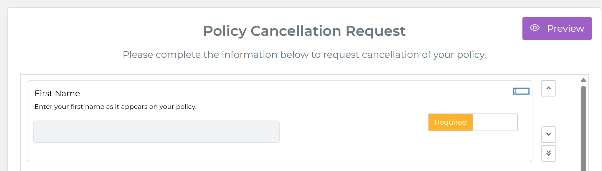 Web Form field card just dropped onto the canvas, showing the First Name field with no mapping set